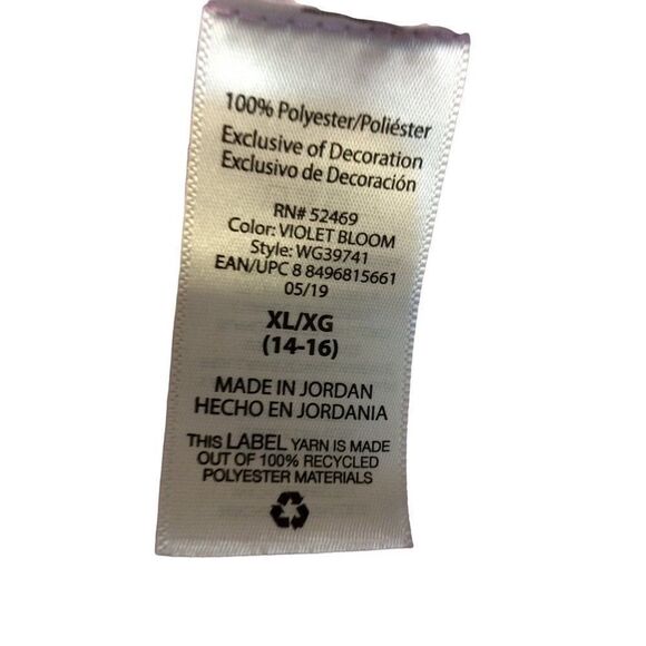 WONDER Nation Girl Zip Neck Pullover XLarge Lilac Polyester - Picture 4 of 4